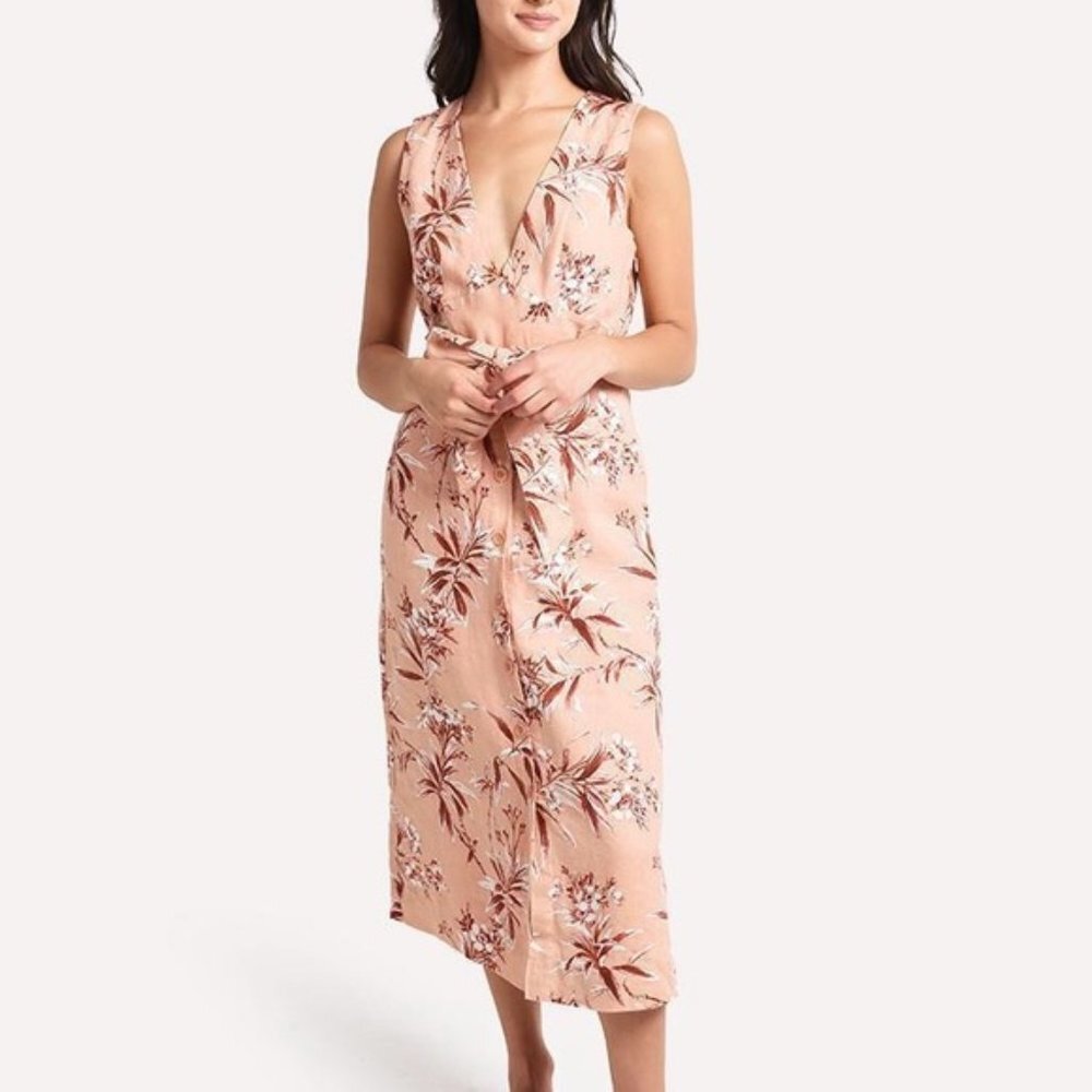 NWT Ethelda Linen Peach Dress by Joie